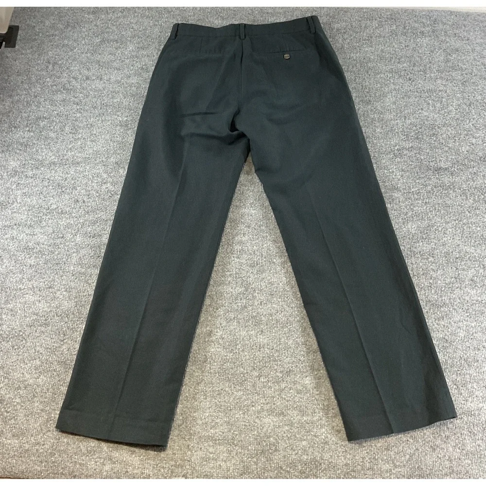Banana Republic Mens Dress Pants 31x32 Dark Green Flat Front Straight Leg Busine